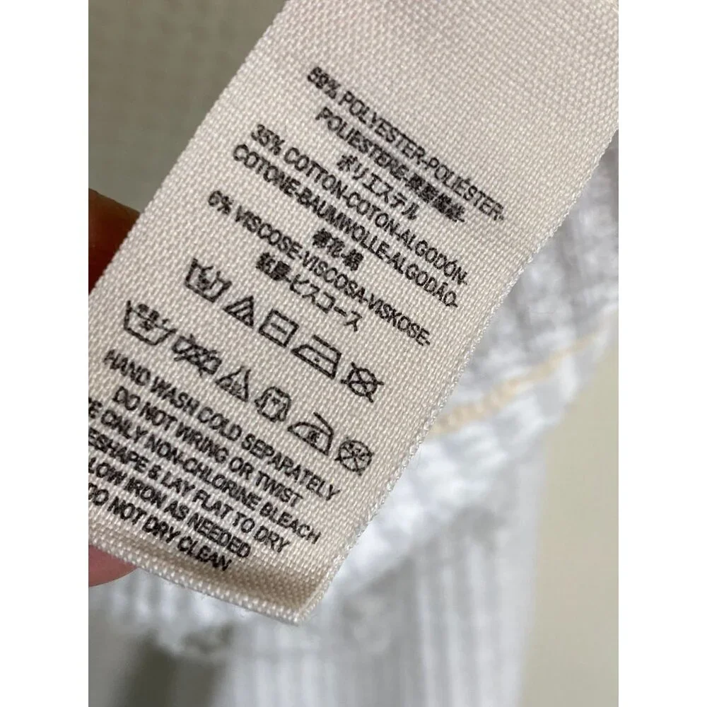 Free People Women White Waffle‎ Knit Top Bell Sleeves Size Small Boho Festival